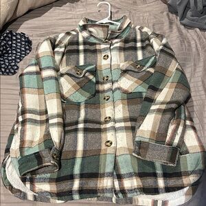 Plaid Women’s Jacket in Green and Brown
